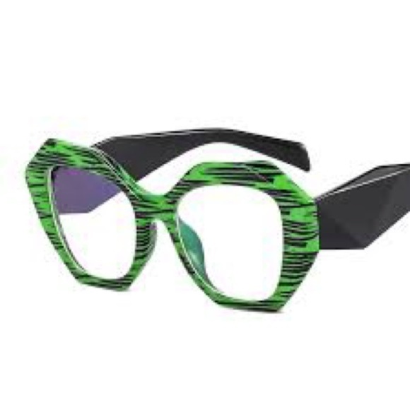 Green Striped Sunglasses
